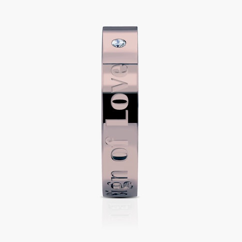 Obrączka partnerska Sign of Love®: czarne złoto, diament, płaska, 4mm